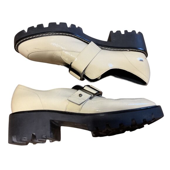 Donald J Pliner Eames Lug Slip On Loafer Ivory Patent Leather Women Size US 9 - Picture 4 of 8